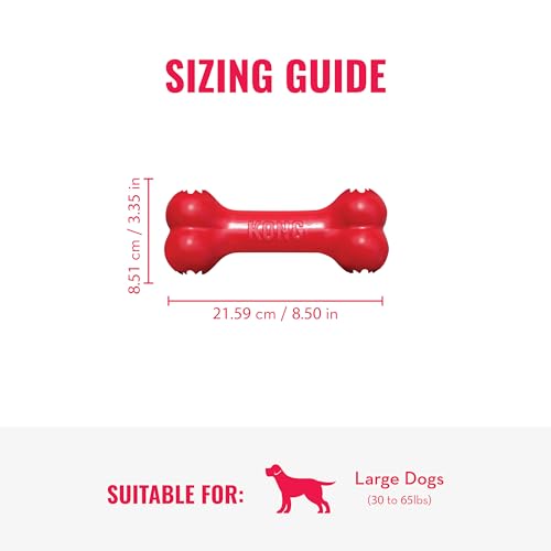 KONG Goodie Bone, Natural Rubber Treat-Dispensing Toy, Red, for Large Dogs - size: Large (Pack of 1)