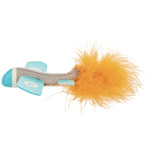 Petlinks HappyNip Felt Flyer Launcher Cat Toy, Contains Silvervine & Catnip - Blue/Orange, One Size - color: Felt Flyer, size: Set of 1