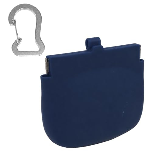 Silicone Dog Treat Pouch for Pet Training One-Hand Access One Cup Silicone Treat Bag with Pull Tab and Auto Closing Lid Treat Pouches for Leash(Color: Blue) - color: Blue