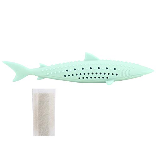 VINGVO Cat Teeth Cleaning Toy, Cat Teething Toys Silicone Molar Stick Catnip Toys Cat Toothbrush Cat Fish Shape Toothbrush with Catnip Chew Bite Teeth Cleaning Toy for Cats Kitten Kitty