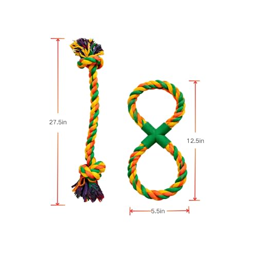 Figure-8 Rope Dog Toy for Large Dogs, Heavy-Duty Tug Toy - 2 Count - size: 2-Pack Set