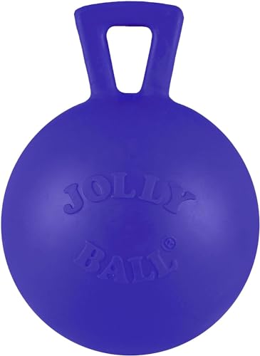 Jolly Pets Tug-n-Toss Heavy Duty Dog Toy Ball with Handle, 3 Inches/Mini, Blue, Model:403 BL - color: Blue, size: 3 inches/Mini