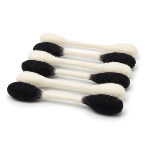 Glaciart One Swabs Cat Toys with Catnip - 6 Pk | Durable for Chew, Cute Cat Toys Interactive Kitty for Boredom, Exercise, & Play | Filled w/Organic Catnip for Anxiety & as Digestive Aid | Gift Idea - color: Monochrome Swabs, size: Regular
