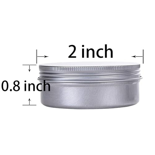 12 Pack 1 Ounce Aluminum Tin Jar Refillable Containers Screw Lid, Silver - size: 1 Ounce (Pack of 12)