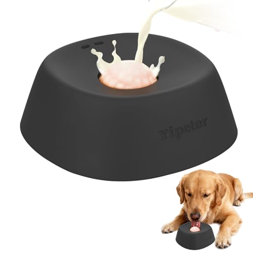 Yipetor Dog Lick Bowl, Rolled Ball-in Slow Feeder Enrichment Puzzle Toys - color: black