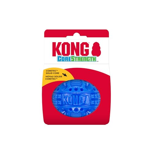 KONG CoreStrength Dog Toy – Ball – Durable Tough Chew Toy for Medium & Large Dogs – Textured Dental Chew for Teeth & Gums – Fetch & Interactive Play - color: Ball