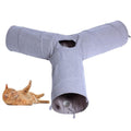 3 Way Collapsible Cat Play Tube Toys with Plush Ball, Indoor Play Tunnel for Puppy, Kitty, Kitten, Rabbit - color: 3 Way Shape