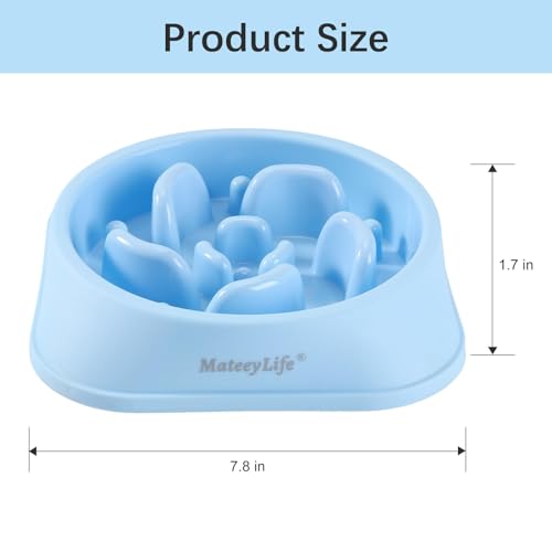 MateeyLife 2-Pack Slow Feeder Dog Bowls, 2 Cups, Dog Puzzle Feeder Bowl - color: A-LightBlue&DarkBlue, size: Medium