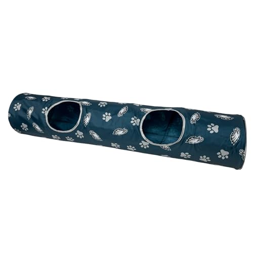 NFL Philadelphia Eagles Cat Tunnel Tube Toy with Plush Football Catnip and Feathers Collapsible Tunnel for Cats to Play, Peek and Hide, Sporty & Fun Cat Tunnel Toy with Team Logo All-Over Design! - color: Philadelphia Eagles