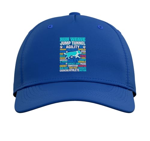 Run Weave Jump Tunnel Dog Agility Adjustable Baseball Hat - color: Royal Blue