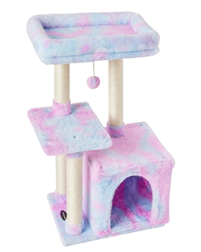 Cute Cat Tree Kitten Cat Tower Condo Cat Furniture Sisal Scratching Posts R - color: Rainbow