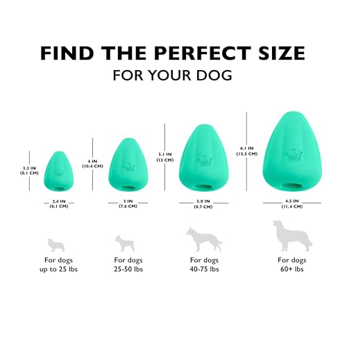 Chew King by Mammoth Premium Treat Dispensing Dog Toy, Durable Natural Rubber Chew Toy, Safety Air Vent, Interactive Enrichment Toy for Aggressive Chewers, Medium Pack of 2- Teal - color: 2-Pack Treater (Teal), size: Medium