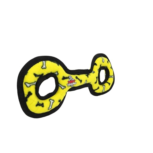 TUFFY® : TugOWar Dog Toy: Ultra Durable Plush Toy with Multiple Layers & Reinforced Seams, Washable and Floats, Original Construction - color: Yellow Bone TugOWar