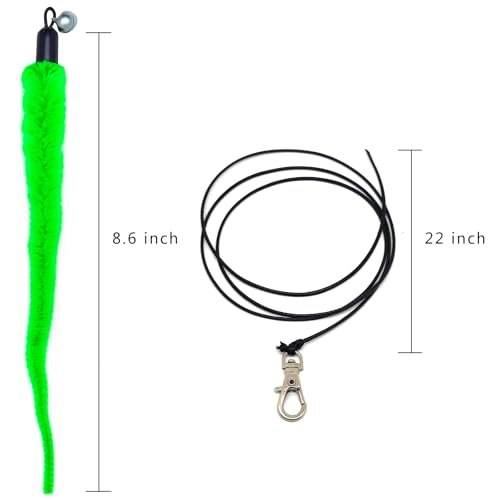 miwoowim 11PCS Cat Wand Refills, Fuzzy Worms with Bells & String with Clasp - color: 10 Worms Refill