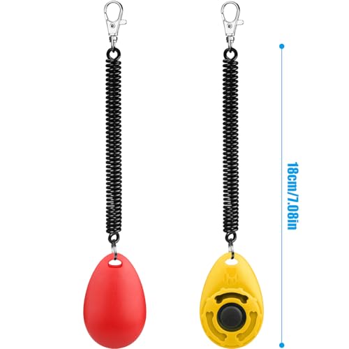 Diyife Dog Clicker for Training, 2 Pack Dog Training Clicker - color: Red and Yellow