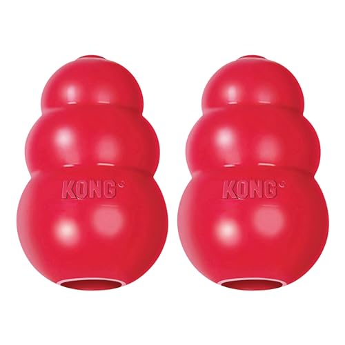 KONG Classic Stuffable Dog Toy, Natural Rubber, for Medium Dogs (Pack of 2) - size: Medium(2-Pack)