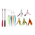 Amazon Basics Cat Feather Toy Kit with 2 Telescoping Wands and 10 Feather Attachments, Natural Feathers, for Adult Cats and Kittens - style: Cat feather toy kits