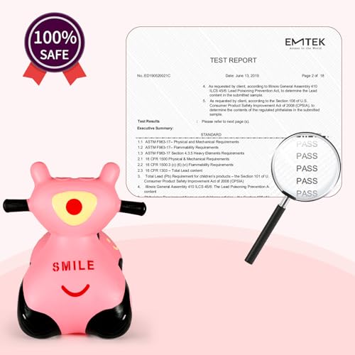 INPANY Kids Bouncy Car Hopper Toys, 2-5 Kids Ride on Car, Gifts Toy for Kid - color: Pink Car2