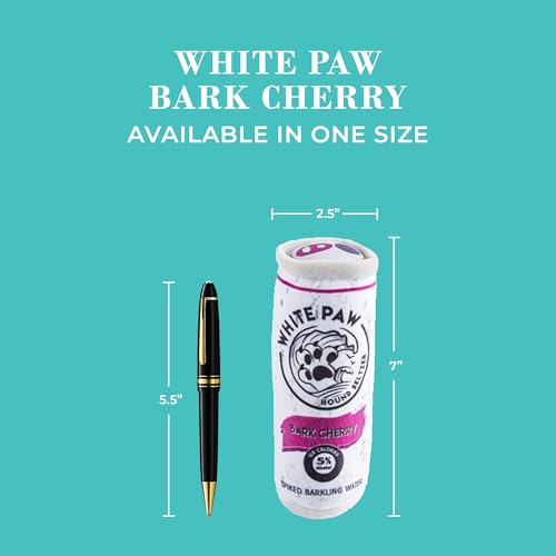 Haute Diggity Dog White Paw Can Plush Dog Toy, Drink Parody Chew Toys - color: WP - Bark Cherry (White, Purple, Black), size: One Size