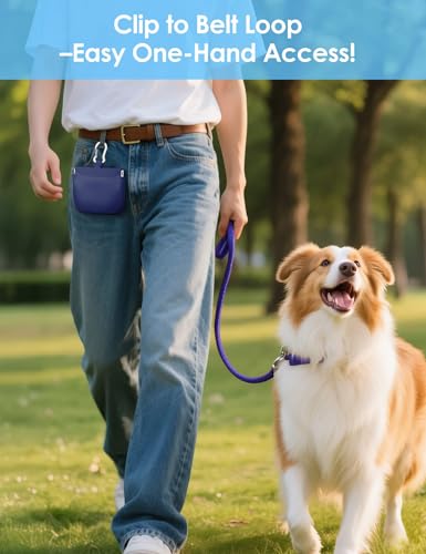 1 Cup Silicone Dog Training Treat Pouch (Blue) - color: Blue