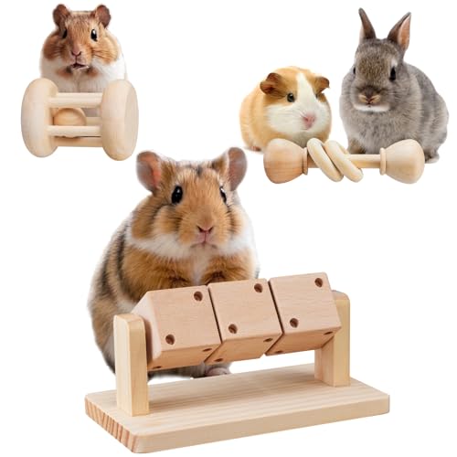 AOWPFVV Wooden Hamster Toys,Safe Rabbit Toys for Guinea Pigs