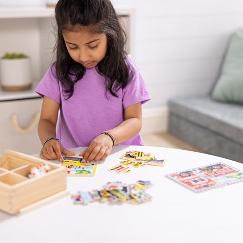 Melissa & Doug 4-in-1 Wooden Vehicle Jigsaw Puzzle 48-Piece Set - style: Vehicles