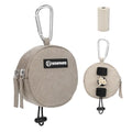 Dog Poop Bag Holder for Leashes- Dog Treat Pouch with Waterproof Zipper,Puppy Training Small Bag with Carabiner & Bungee Toggle,Two Pockets for Dry or Wet Treats-Pet Travel Walking Essentials (Khaki) - color: Khaki