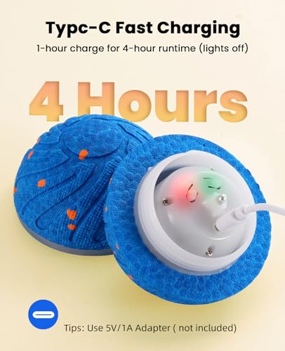 Xeuch Smart Interactive Dog Toy Balls, Automatic Moving Ball for Medium and Large Dogs, ETPU New Material, Motion Activated Rolling & Rotating Bouncy Toys for Dog Enrichment & Stimulation - color: Deep Blue