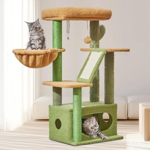 Taoqimiao Cactus, Cat Tree, 38.5In Cat Tower for Indoor Cats, for Kittens - color: Cactus, size: 38.5 Inches