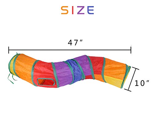 iCAGY Cat Tunnel Toys for Indoor Cats Kittens Rabbits, Pet Toy Play Tunnels - color: Rainbow