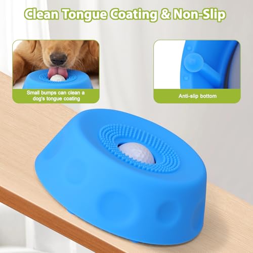 Slow Feeder Dog Lick Sphere Bowl, Non-Slip Lick Toy for Liquid Treat