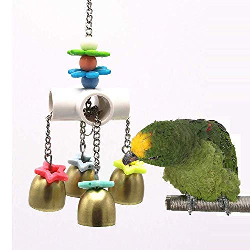 Wontee Bird Parrot Bells Toy with Sweet Sound for Parakeet Cockatiel, B - style: B (Bird Bell Toy)