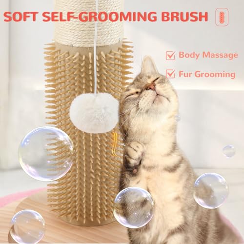 45'' Tall Cat Scratching Post Tree,Heavy Duty Scratcher for Indoor - color: pink-45inch
