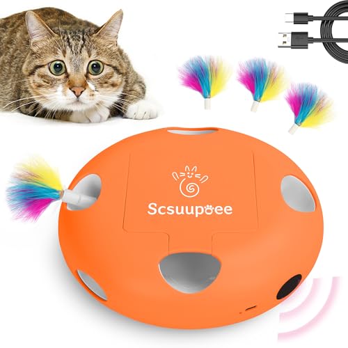 Cat Toys, Rechargeable Interactive Cat Toy, Orange - color: Orange