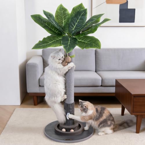 Woochpet 35"Cat Scratching Posts,Interactive Cat Toys For Indoor Large Cats - color: Grey
