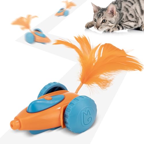 Migipaws cat Toy, Automatic Interactive Migicar Toy Like a Mouse, Intelligent Programme, Rechargeable Kitten Toy - style: Orange