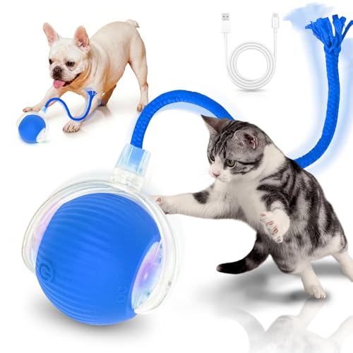 Cat Toys for Indoor Cats Smart Automatic Bal Moving Chase Dogs Toy, Blue - color: A2-Blue