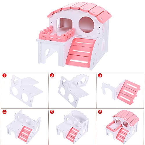 Skylety 3 Pieces Fun Hamster Guinea Pig Hideout Kit, Small, Pink - color: Pink, size: Small