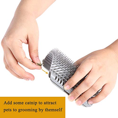 3.0 Softer Cat Self Groomer with Catnip, Dog Cat Corner Groomer Comb - color: 3.0 Softer Grey (1 Pack)