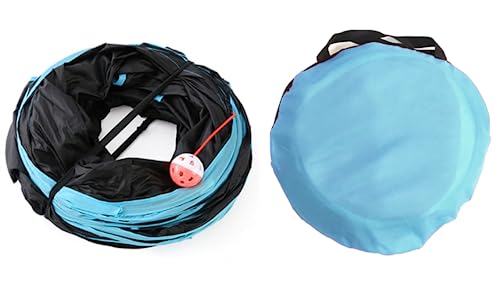Cat Tunnel,5 Way Large Collapsible Tunnels Tube Upgrade with 6 Peek Hole,S-Shaped Maze House Play Toy Interactive Cat Toy for Cat Kitten Kitty Rabbit - size: 5-way Black