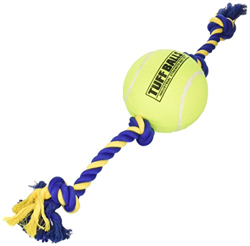 PetSport Mega Tuff Ball Tug Dog Toy - Mega Tennis Balls for Large Dogs, Dog Tug Toys, Great for Boredom & Aggressive Chewers, Dog Toy, Certified Non-Toxic, Won’t Wear Down Teeth - 6" - size: 6 inch (Pack of 1)