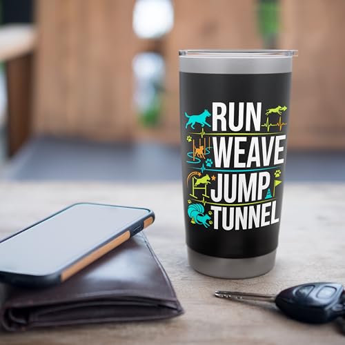 Run Weave Jump Tunnel Dog Agility Stainless Steel Insulated Tumbler - color: Black