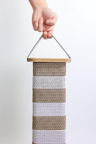 Cat Scratching Post for Indoor Cats, 23.6 Inch Tall Cardboard Cat Scratcher Pad for Kittens & Cats, Multi Surface Scratching Board, Easy Assembly, Protects Furniture