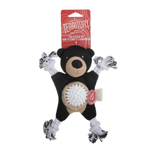Territory 2 in 1 No Stuffing Removable Fetch Ball Tug Dog Toy for Small Medium Large Dogs, Black Bear - style: Black Bear