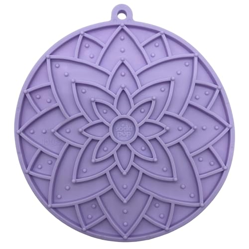 SodaPup Lotus eMat – Durable Enrichment Feeder Made in USA from Non-Toxic, Pet-Safe, Food Safe Rubber for Mental Stimulation, Avoiding Overfeeding, Fresh Breath, Digestive Health, Calming, & More - color: Lotus eMat Light Purple