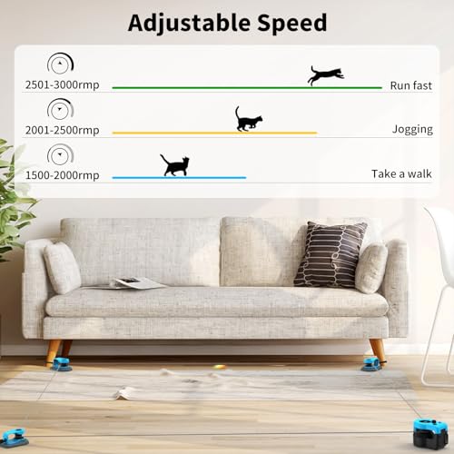 AsFrost Upgraded Interactive Cat Toy for Indoor Cats Chase/Run/Hunt-SkyBlue - color: Sky Blue