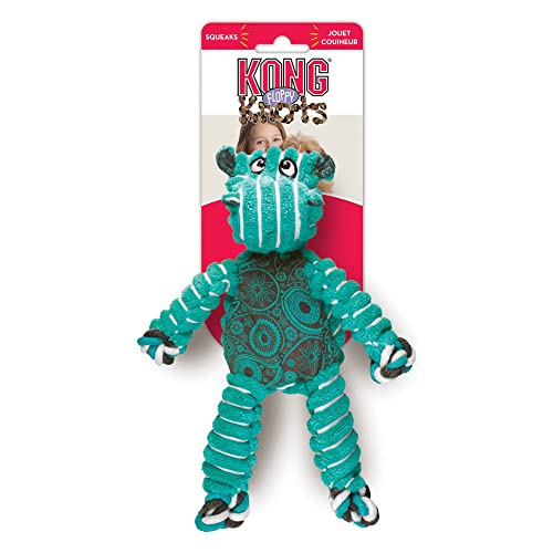 Kong Floppy Knots Rope and Plush Dog Toy, Hippo, Small/Medium - color: Hippo, size: Small/Medium