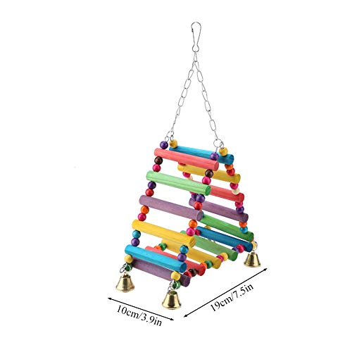 Joyzan Parrot Swing, Bird Parakeets Wooden Toys Foraging Wall Hanging