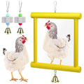 1 Pcs Chicken Mirror Toys Large 12x10 Inch Hanging Swing Mirror with Bell