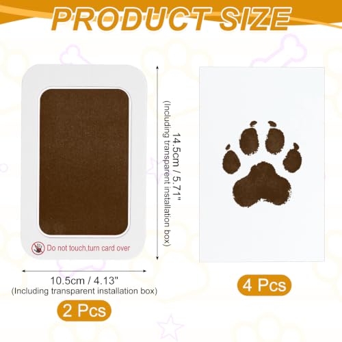 2 Set Paw Print Kit 5.7"x4.1" Paw Print Impression Coffee - color: Coffee